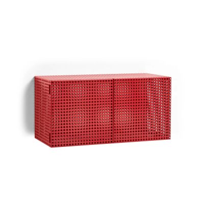 HAY Perforated Cabinet seinäkaappi small Viininpunainen