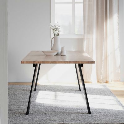 Rowico Home Winnipeg ruokapöytä 200x100 cm valkolakattu tammi/musta, asiakaspala