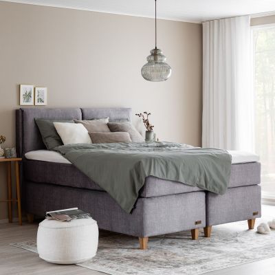 Unia Platina jenkkisänkypaketti päädyllä 160 L Stylex, tammi jalat, harmaa Vogue