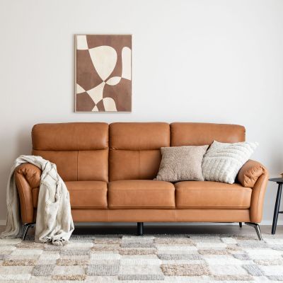 Veke Honka 3-istuttava sohva konjakinruskea, kuvausmalli