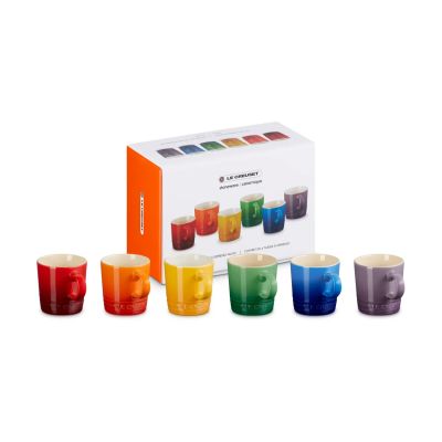 Le Creuset Signature kivikeramiikka espressomuki 6-osainen Rainbow