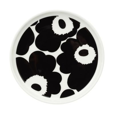 Marimekko Unikko lautanen Ø13.5 cm Musta-valkoinen