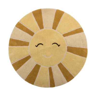 Bloomingville Sun villamatto Ø110 cm Keltainen