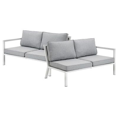 Brafab, Belfort päätyosat 2-pakkaus mukaan lukien tyynyt valkoinen / Peral Grey