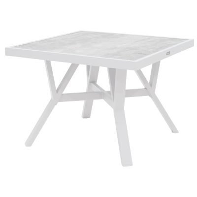 Brafab, Samvaro pöytä 90x90 cm lasilevy mukana Valkoinen / Light Grey