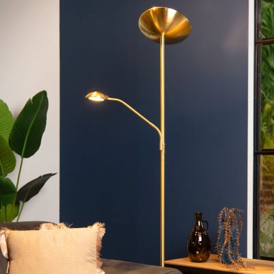 Lucide Zenith LED-lattiavalaisin lukuvalolla mattakulta/messinki