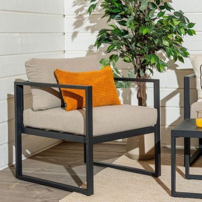 Veke Line nojatuoli musta/hiekka, asiakaspalautus