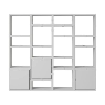 Muuto Stacked säilytysjärjestelmä kirjahylly kokoonpano 4 Harmaa