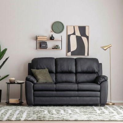Veke Barcelona 3-istuttava sohva musta Bonded/kn, kuvausmalli