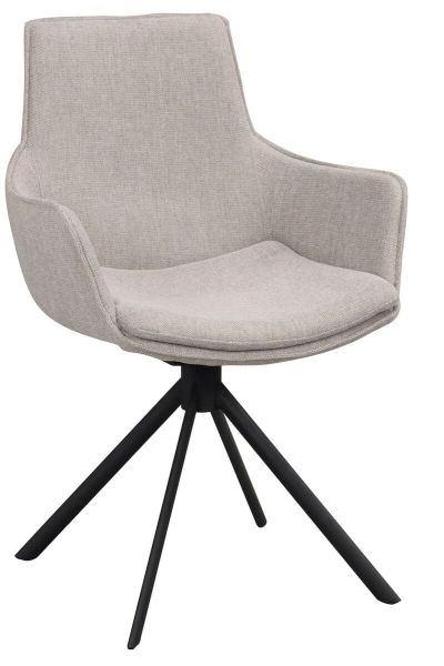 Rowico Home Lowell pyörivä tuoli kangasverhoiltu käsinojilla harmaa/musta