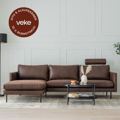 Veke Scandic Copenhagen divaanisohva vasen ruskea Colorado 05 bonded-nahka, asiakaspa