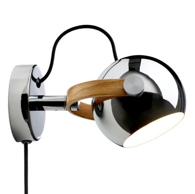 Halo Design - DC-seinävalaisin, kromivärinen, Ø 12 cm, metalli