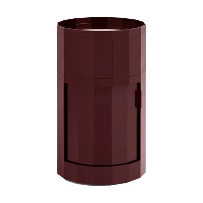 HAY Facet Cabinet high sivupöytä jalat/pyörät 66 cm Burgundy