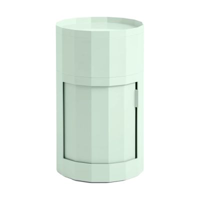 HAY Facet Cabinet high sivupöytä jalat/pyörät 66 cm Soft mint