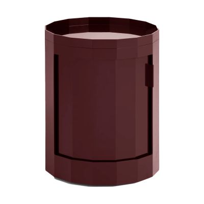 HAY Facet Cabinet low sivupöytä jalat/pyörät 49 cm Burgundy