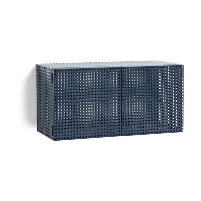 HAY Perforated Cabinet seinäkaappi small Steel sininen