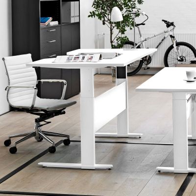 Tvilum Prima sähköpöytä 180x90 valkoinen, valkoinen runko