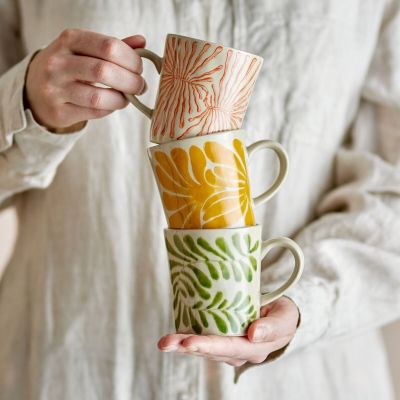 Bloomingville Fauni muki 3 kpl setti monivärinen