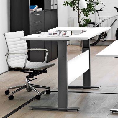 Tvilum Prima sähköpöytä 180x90 valkoinen, harmaa runko