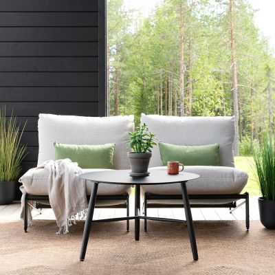 Brafab Vannes pyöreä sohvapöytä Ø75 cm musta, kuvausmalli