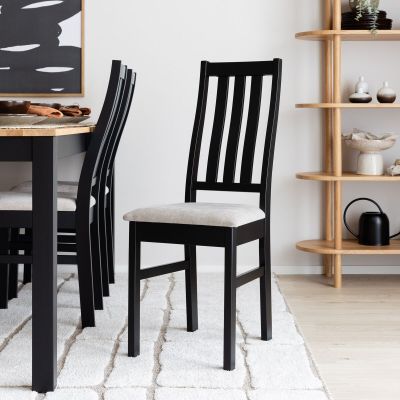 Veke Niklas tuoli verhoilulla istuimella musta/beige storm 06, asiakaspalautus