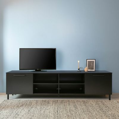 Hiipakka Solo tv-taso 220 cm kahdella ovella musta bs, asiakaspalautus