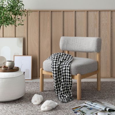 Veke Jade nojatuoli beige Monza 60, lakattu tammi(kuvausmalli)