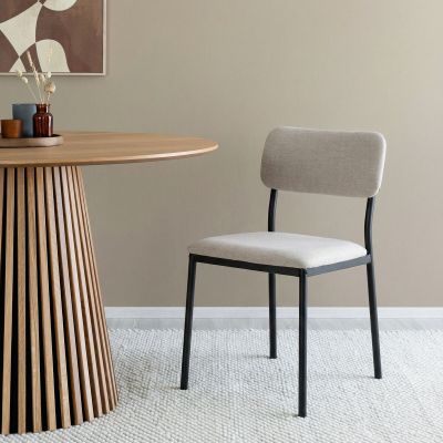 Veke Edvin tuoli vaalea beige molis 20, mustat jalat