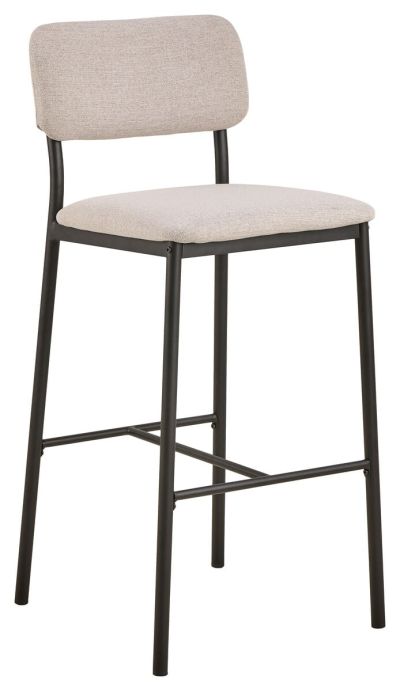 Veke Edvin baarituoli vaalea beige molis 20, mustat jalat