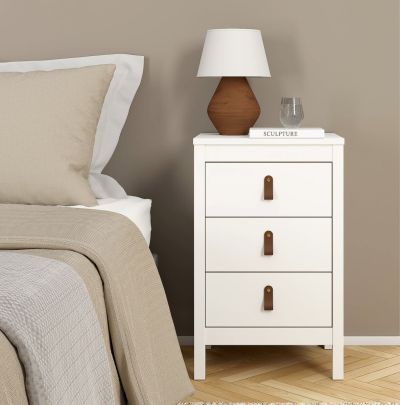 Tvilum Madrid kapea lipasto 3-laatikolla valkoinen