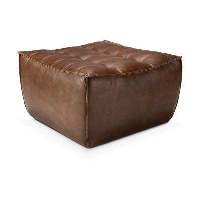 Ethnicraft N701 jalkarahi 70x70 cm Nahka Chestnut