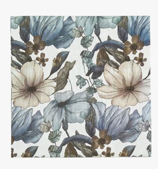 hemtex Flower Bloom ruokaservetit sininen