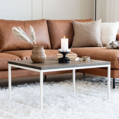 Veke Poukama sohvapöytä 60x80 savunharmaa/valkoinen, asiakaspalautus