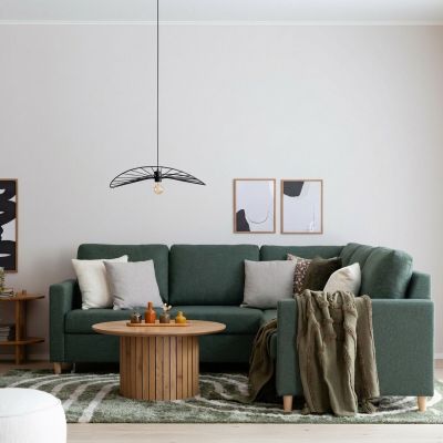 Veke Aada kulmavuodesohva vihreä Hygge 37, kuvausmalli