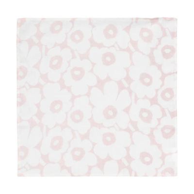 Marimekko Mini Unikko kangasservietti 43×43 cm Valkoinen vaaleanpunainen