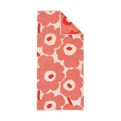 Marimekko Unikko kylpypyyhe 70 x 150 cm Off white-oranssinpunainen