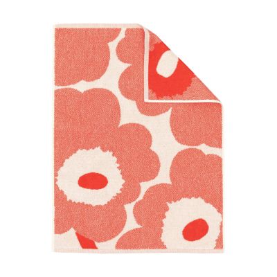 Marimekko Unikko pyyhe 50 x 70 cm Off white-oranssinpunainen