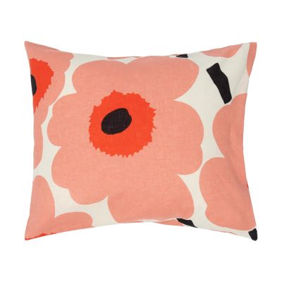 Marimekko Unikko tyynyliina 50x60 cm Off white-koralli-oranssinpunainen-hiili