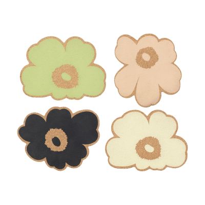 Marimekko Unikko korkki lasinaluset 4 osaa Monivärinen lajitelma