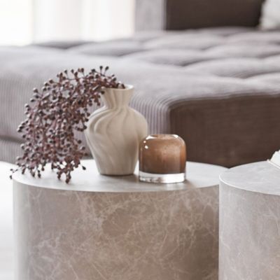 House Nordic Prunella lasinen kynttilänjalka 8x7,5 cm ruskea