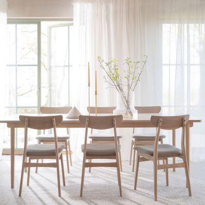 Rowico Home Fairmount ruokapöytä 220x95 cm beige HPL/valkopesty tammi