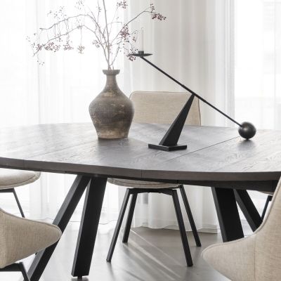 Rowico Home Maddock pyöreän ruokapöydän jatkolevy 50x135 cm ruskea tammi