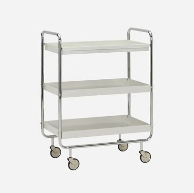 House Doctor - HDRoll-trolley, valkoinen/kromi 85x62x38 cm metalli