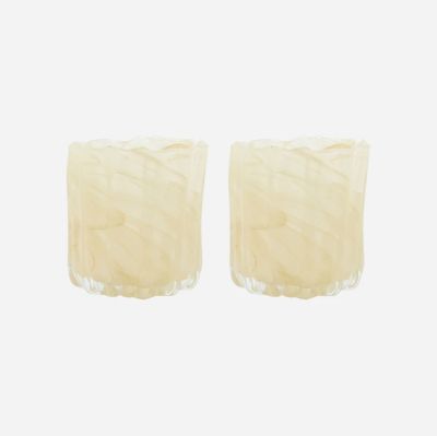 House Doctor - HDCurl teekynttilänjalka, beige, lasi, 2 kpl