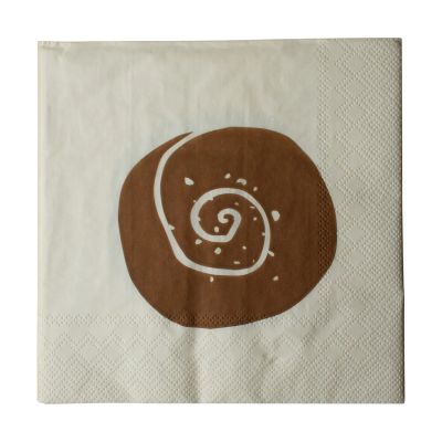 DBKD Bulle paperinen lautasliina 20-pack Creme-Brown, 33x33 cm