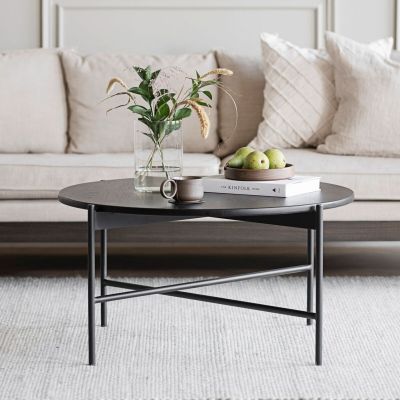 Rowico Home Skye pyöreä sohvapöytä Ø89 cm musta