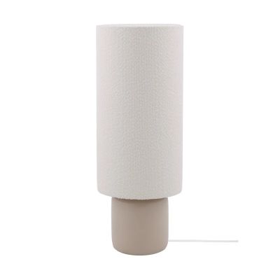 Globen Lighting Florian lattiavalaisin Valkoinen bouclé/beige, Ø30×80 cm