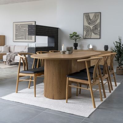 House Nordic Boavista-Artenara 6-hengen ovaali ruokailuryhmä tammi/musta