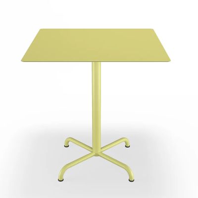 Houe, Pico Café table, 70x70 cm, 4 star base Mono Lemon zest