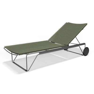 Houe, Click Adjustable chaise longue Olive green. Frame: Grey